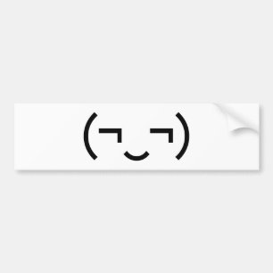 Smug Emoticon (¬‿¬) Japanse Kaomoji Bumpersticker