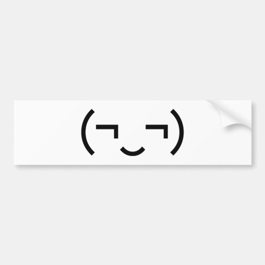 Smug Emoticon (¬‿¬) Japanse Kaomoji Bumpersticker (Voorkant)