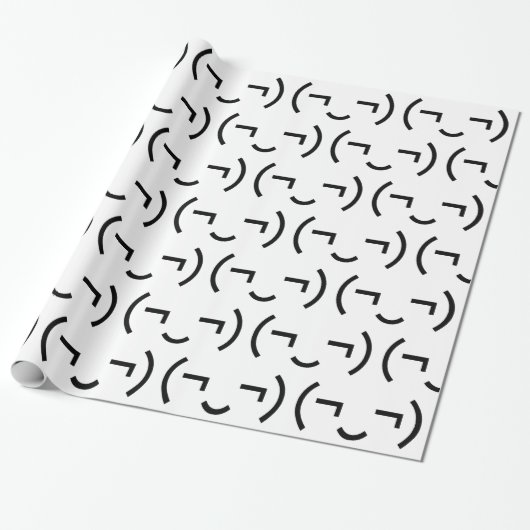 Smug Emoticon (¬‿¬) Japanse Kaomoji Cadeaupapier (Uitgerold)