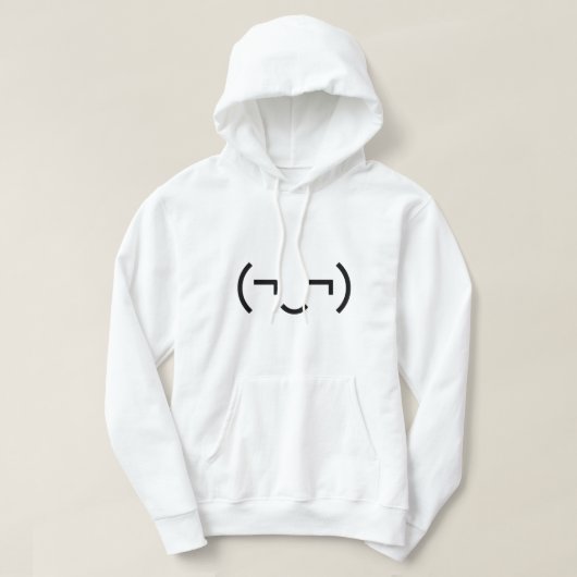 Smug Emoticon (¬‿¬) Japanse Kaomoji Hoodie (Design voorkant)