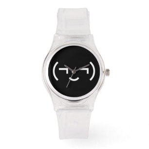 Smug Emoticon (¬‿¬) Japanse Kaomoji Horloge