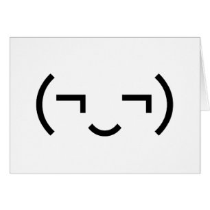 Smug Emoticon (¬‿¬) Japanse Kaomoji Kaarten