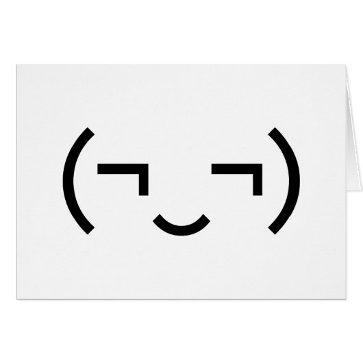 Smug Emoticon (¬‿¬) Japanse Kaomoji Kaarten (Voorkant Horizontaal)