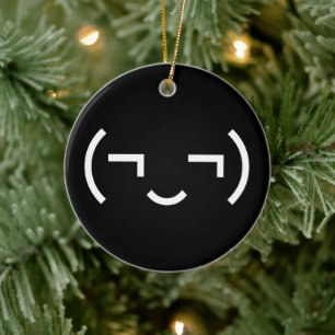 Smug Emoticon (¬‿¬) Japanse Kaomoji Keramisch Ornament