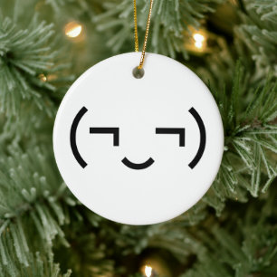Smug Emoticon (¬‿¬) Japanse Kaomoji Keramisch Ornament