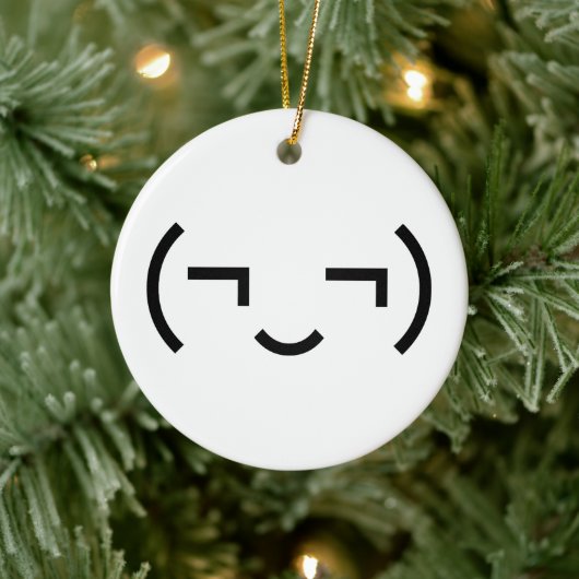 Smug Emoticon (¬‿¬) Japanse Kaomoji Keramisch Ornament (Boom)