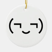 Smug Emoticon (¬‿¬) Japanse Kaomoji Keramisch Ornament (Voorkant)