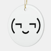 Smug Emoticon (¬‿¬) Japanse Kaomoji Keramisch Ornament (Links)