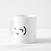 Smug Emoticon (¬‿¬) Japanse Kaomoji Koffiemok (Voorkant links)