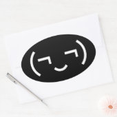 Smug Emoticon (¬‿¬) Japanse Kaomoji Ovale Sticker (Envelop)