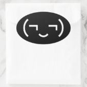 Smug Emoticon (¬‿¬) Japanse Kaomoji Ovale Sticker (Tas)