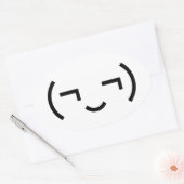 Smug Emoticon (¬‿¬) Japanse Kaomoji Ovale Sticker (Envelop)