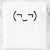 Smug Emoticon (¬‿¬) Japanse Kaomoji Ovale Sticker (Tas)