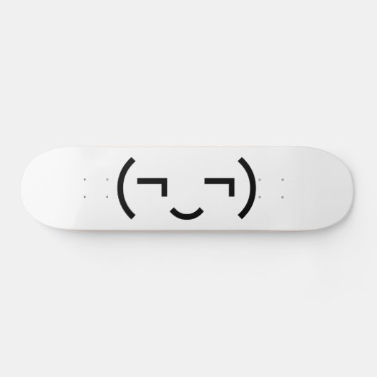 Smug Emoticon (¬‿¬) Japanse Kaomoji Persoonlijk Skateboard (Horizontaal)