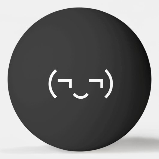Smug Emoticon (¬‿¬) Japanse Kaomoji Pingpongbal (Voorkant)