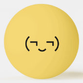 Smug Emoticon (¬‿¬) Japanse Kaomoji Pingpongbal (Achterkant)
