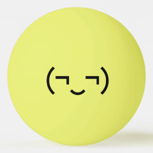 Smug Emoticon (¬‿¬) Japanse Kaomoji Pingpongbal