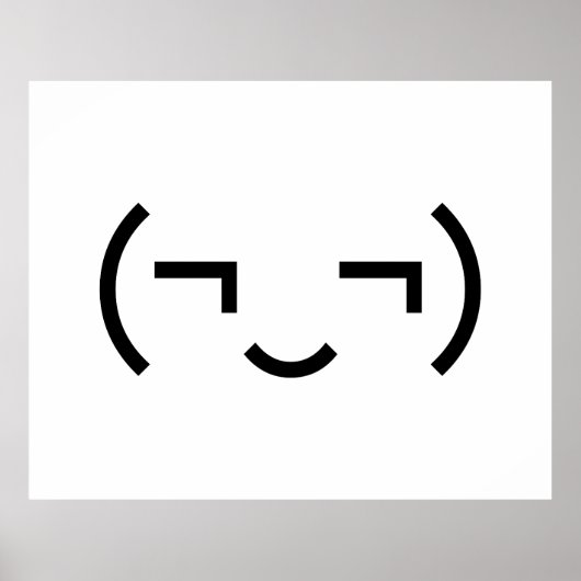 Smug Emoticon (¬‿¬) Japanse Kaomoji Poster (Voorkant)