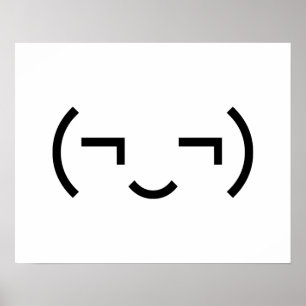 Smug Emoticon (¬‿¬) Japanse Kaomoji Poster