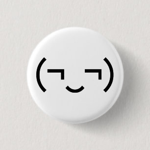 Smug Emoticon (¬‿¬) Japanse Kaomoji Ronde Button 3,2 Cm
