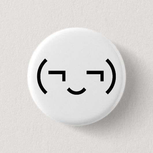 Smug Emoticon (¬‿¬) Japanse Kaomoji Ronde Button 3,2 Cm (Voorkant)