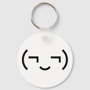 Smug Emoticon (¬‿¬) Japanse Kaomoji Sleutelhanger