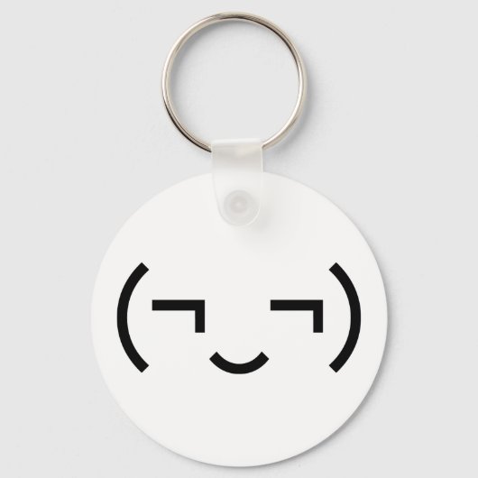 Smug Emoticon (¬‿¬) Japanse Kaomoji Sleutelhanger (Voorkant)