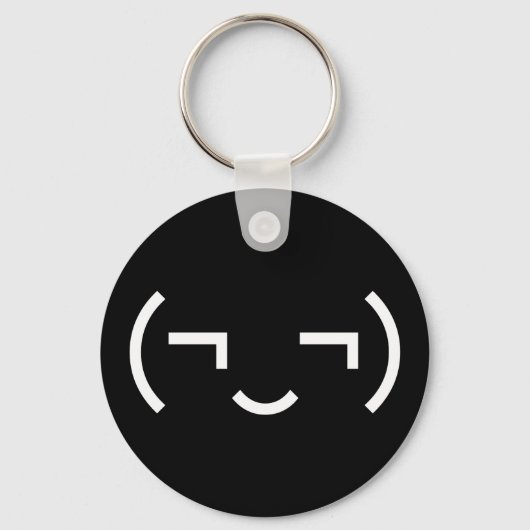 Smug Emoticon (¬‿¬) Japanse Kaomoji Sleutelhanger (Voorkant)
