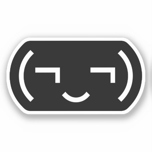 Smug Emoticon (¬‿¬) Japanse Kaomoji Sticker (Voorkant)