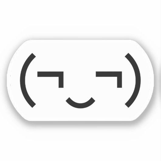 Smug Emoticon (¬‿¬) Japanse Kaomoji Sticker (Voorkant)