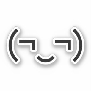 Smug Emoticon (¬‿¬) Japanse Kaomoji Sticker