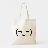 Smug Emoticon (¬‿¬) Japanse Kaomoji Tote Bag (Achterkant)