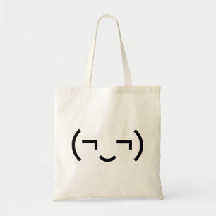 Smug Emoticon (¬‿¬) Japanse Kaomoji Tote Bag