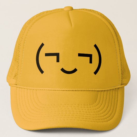 Smug Emoticon (¬‿¬) Japanse Kaomoji Trucker Pet (Voorkant)