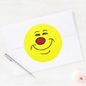 Smug Face Grumpey Ronde Sticker (Envelop)