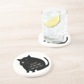 Smug Fat Black Cat Funny Quote Zandsteen Onderzetter (Zijkant)