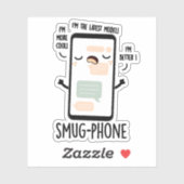 Smug telefoon Grappige mobiele telefoon woordspeli Sticker (Vel)