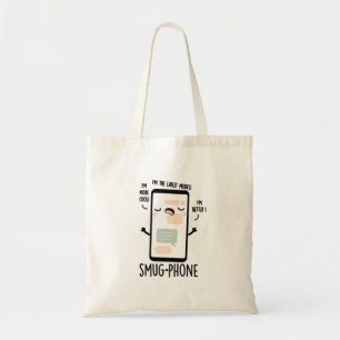Smug telefoon Grappige mobiele telefoon woordspeli Tote Bag