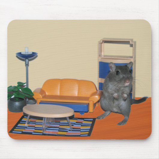 Smurf de Gerbil Mousepad Muismat (Voorkant)