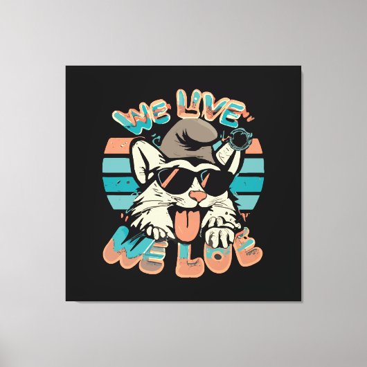 Smurf Kat - We Leven We Liefhebben  Canvas Afdruk (Voorkant)