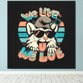 Smurf Kat - We Leven We Liefhebben  Canvas Afdruk (Insitu (Houten vloer))