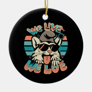 Smurf Kat - We Leven We Liefhebben  Keramisch Ornament