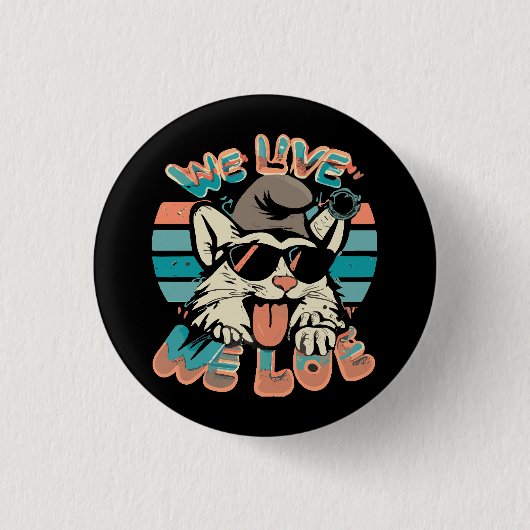 Smurf Kat - We Leven We Liefhebben Ronde Button 3,2 Cm (Voorkant)