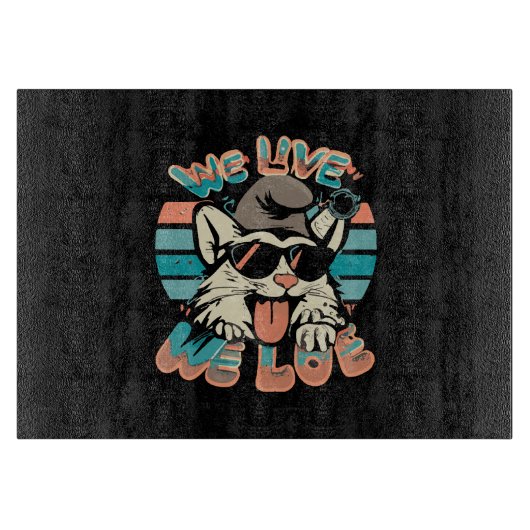Smurf Kat - We Leven We Liefhebben Snijplank (Voorkant)
