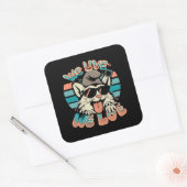 Smurf Kat - We Leven We Liefhebben Vierkante Sticker (Envelop)