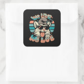 Smurf Kat - We Leven We Liefhebben Vierkante Sticker (Tas)