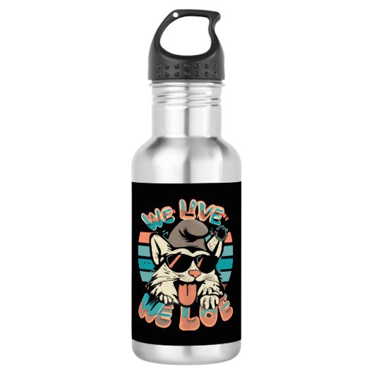 Smurf Kat - We Leven We Liefhebben Waterfles (Voorkant)