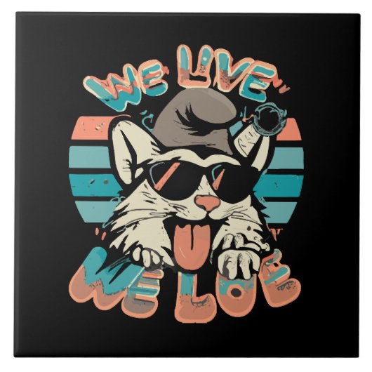 Smurf Kat - We Live We Love Tegeltje (Voorkant)