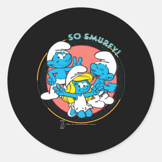 Smurfette Jokey So Smurfey Ronde Sticker (Voorkant)