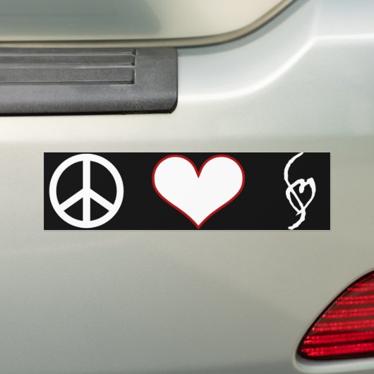Smut Mark Peace Love Bumpersticker (Op auto)
